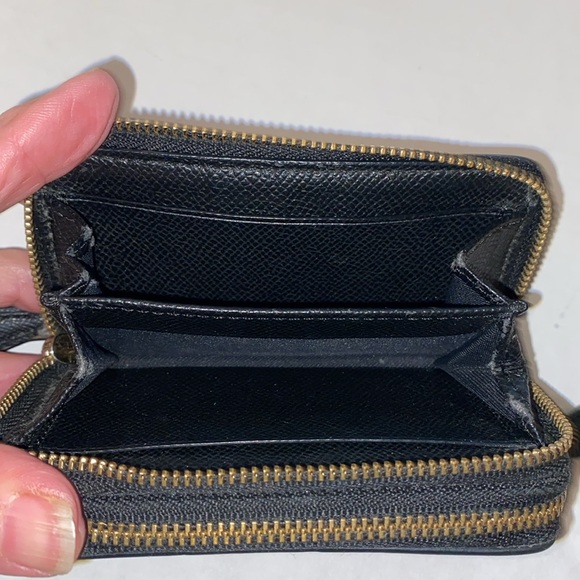 Coach Small Double Zip Around Closure Animal Print Red & Black Card Coin Case - Picture 3 of 9